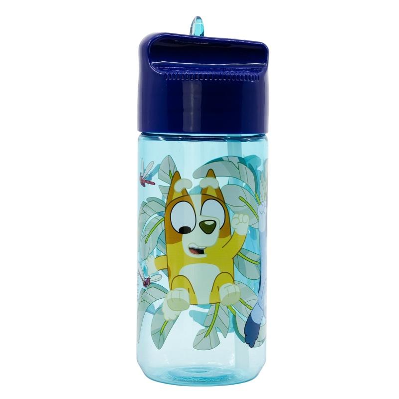 Plastová fľaša s výsuvnou slamkou Bluey, Transparent Tritan, 430ml, 50636