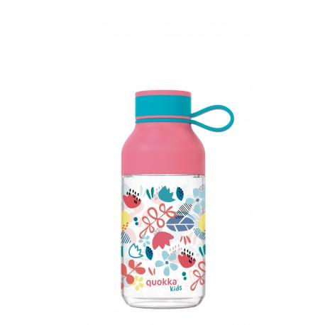 QUOKKA KIDS Plastová fľaša s pútkom FLOWERS, 430ml, 40158