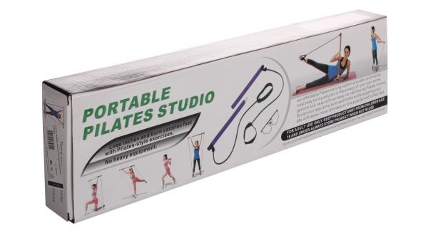 Merco Pilates Sticks posilňovacia tyč s gumou fialová