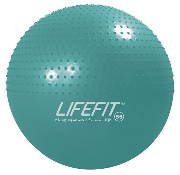 Gymnastická masážna lopta LIFEFIT MASSAGE BALL 55 cm, tyrkysový