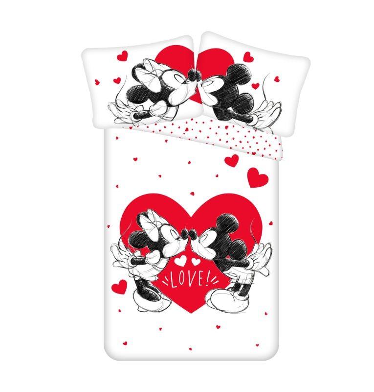 JERRY FABRICS Obliečky Mickey a Minnie Love 05 140/200, 70/90