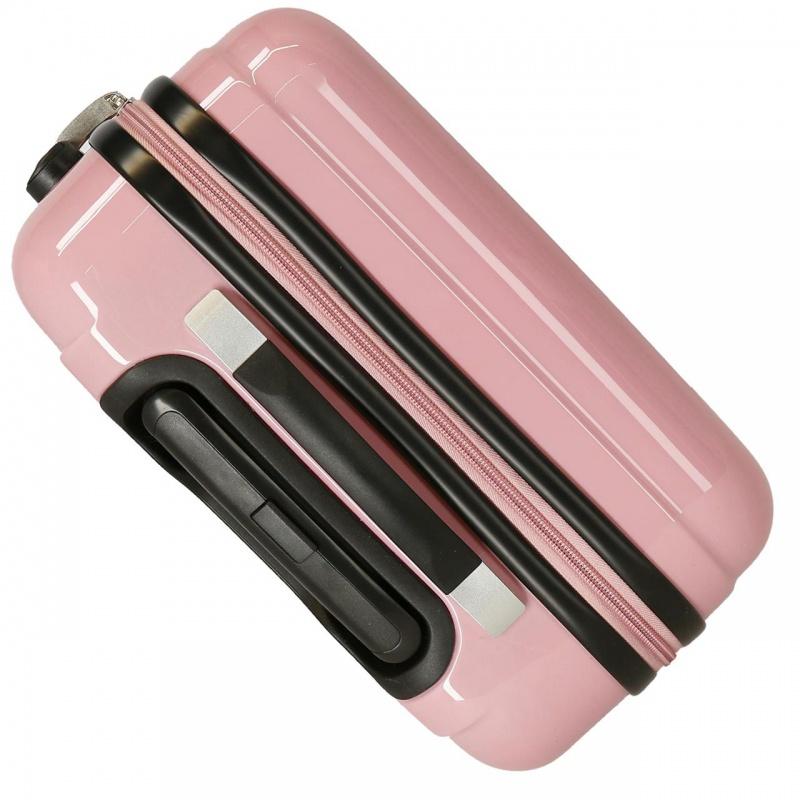 Luxusný detský ABS cestovný kufor MICKEY MOUSE Outline Pink, 55x38x20cm, 34L, 3471721
