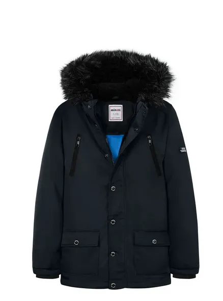 Chlapčenský kabát typu parka, Minoti, 11COAT 20, modrý