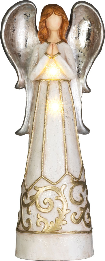 Dekorácia MagicHome Vianoce, Anjel, 2xLED teplá biela, 3xAA, 27,5x19x67cm