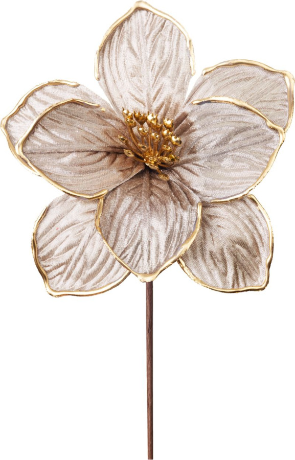 Kvet MagicHome Vianoce, magnólia, champagne, 13,5 cm, veľkosť kvetu: 19 cm