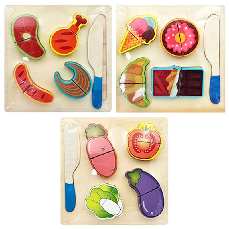 Drevené potraviny na suchý zips