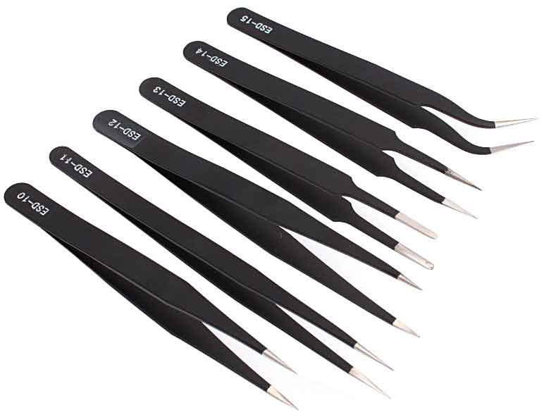 Sada antistatických nerezových pinziet, 6-dielna sada, XL-TOOLS