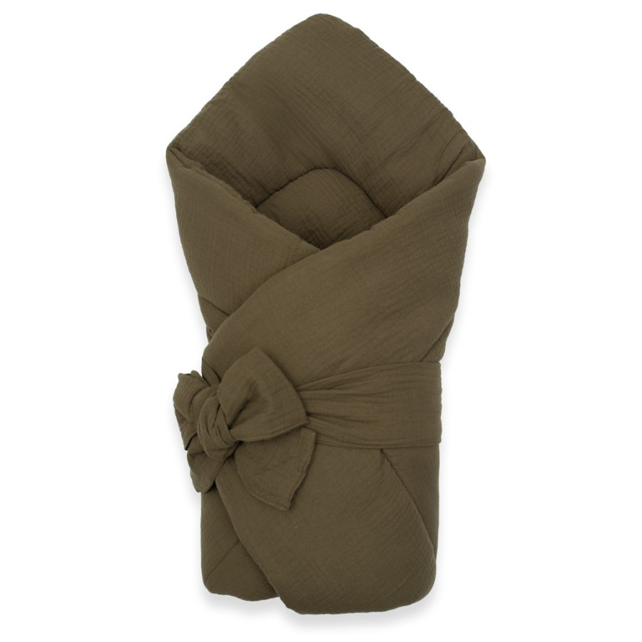 Mušelínová šnurovacia zavinovačka New Baby olive