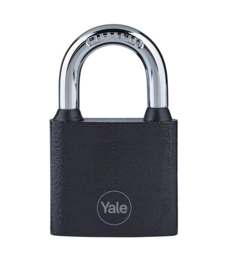 Zámok Yale Y111B/38/121/1, visiaci, železný, čierny, 38 mm, 3 kľúče