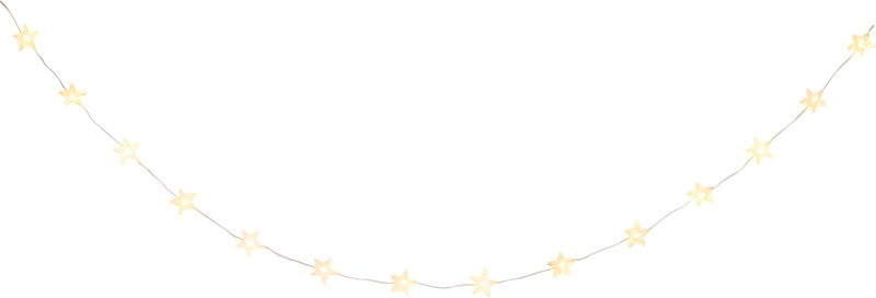 Reťaz MagicHome Vianoce, hviezdy, PVC, 15xLED teplá biela, 1.4 m + 0.3 m, 2xAA