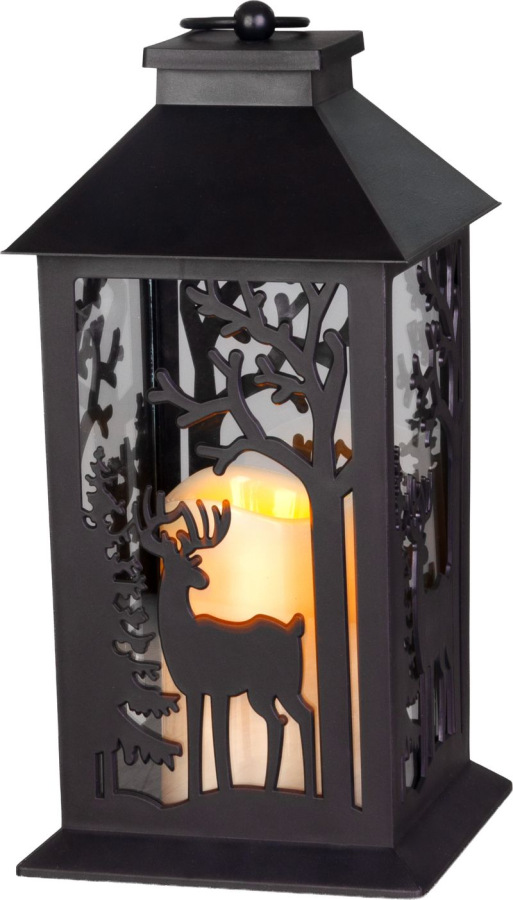 Lampáš MagicHome Vianoce, Jeleň, 1xLED teplá biela, 3xAAA, IP20, 14x14x30 cm
