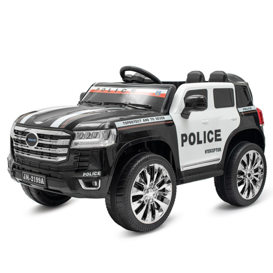 Detské elektrické autíčko Baby Mix Police 4x4 čierne (Poškodený obal)
