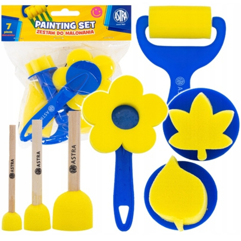 Špongie a valčeky na maľovanie pre deti – sada 7 ks Astra, 315024003