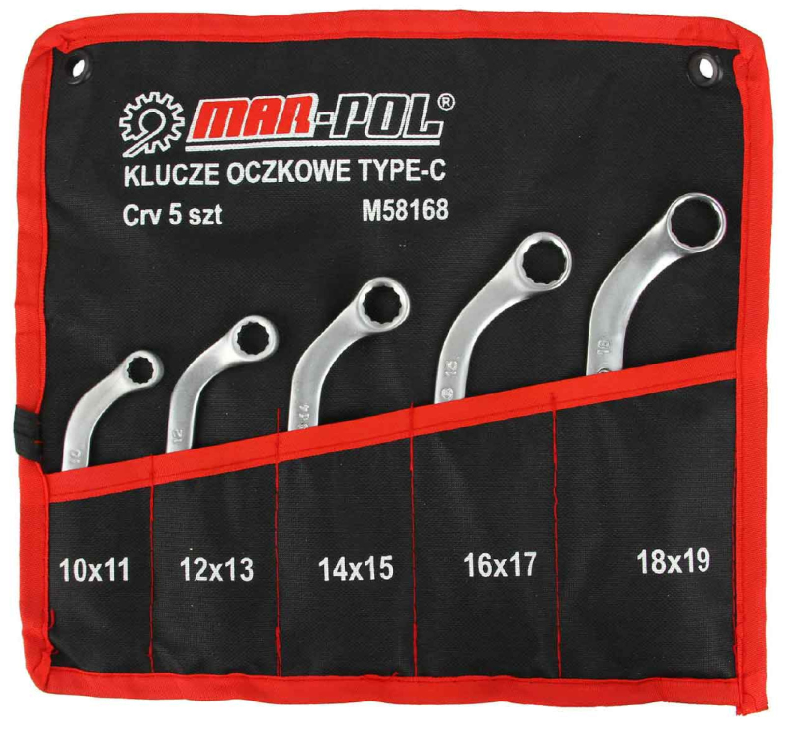 Sada očkových kľúčov typ C, 10-19 mm 5-dielna, MAR-POL