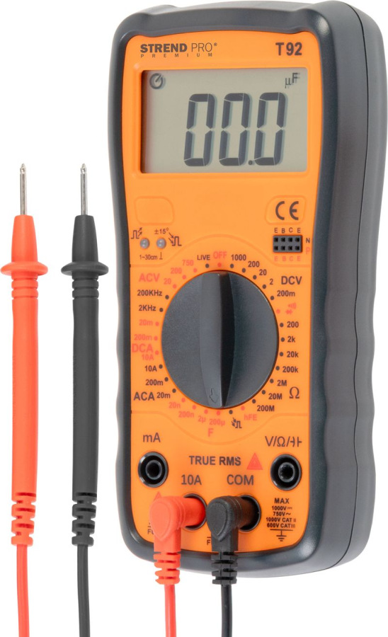 Multimeter Strend Pro Premium, digitalný, 1000A, 10A, 9V bateria