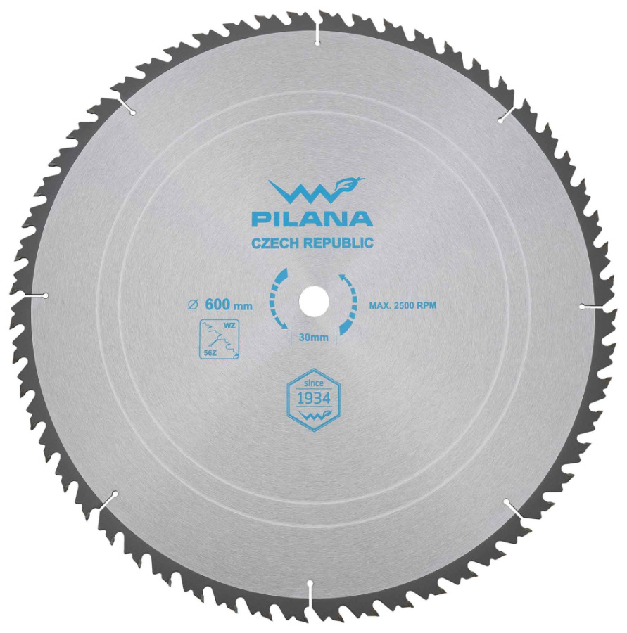 Pílový kotúč s SK plátkami 600x4,0x30 zuby 56 WZ, PILANA