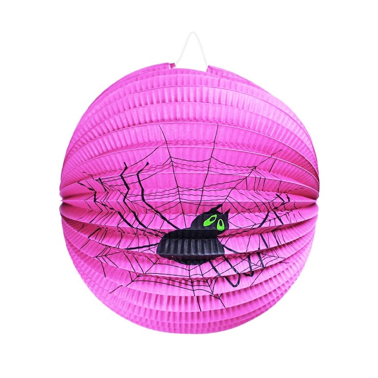 Lampión fialový s pavúkom Halloween