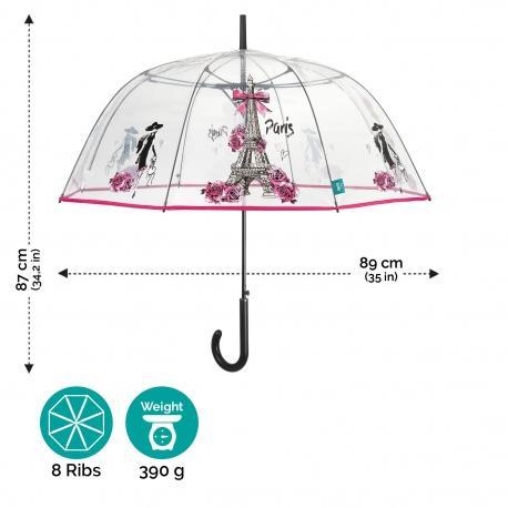 Obrázok PERLETTI® -  PERLETTI® Dámsky automatický dáždnik PARIS Transparent, 26135