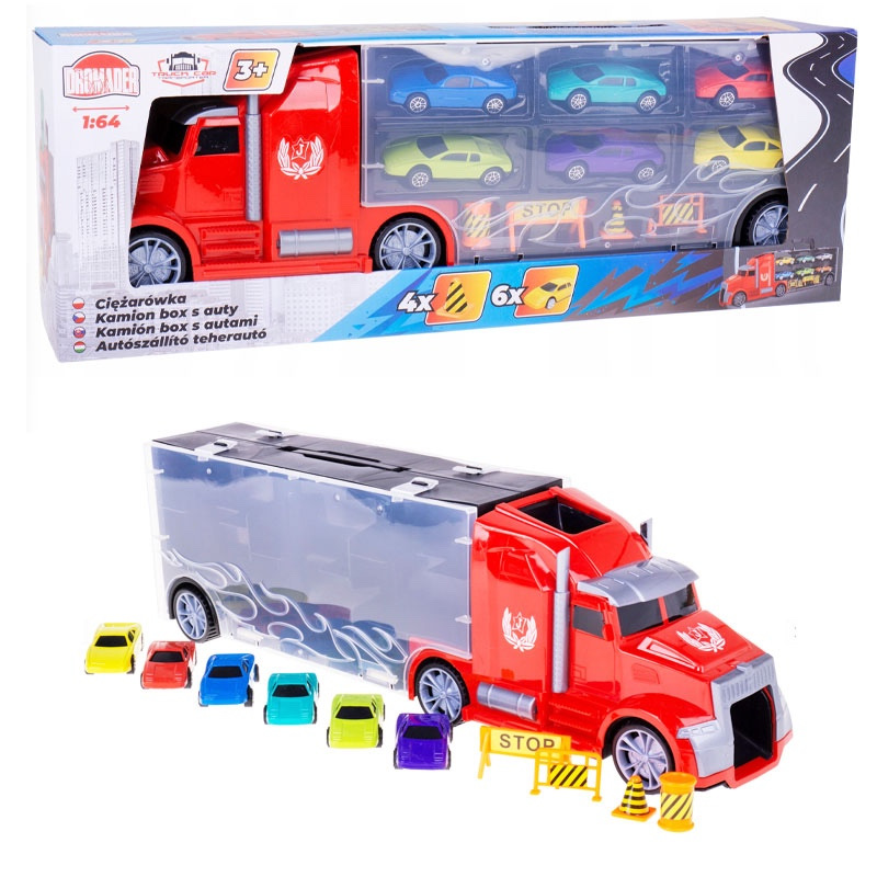 Kamión kufrík + 6 autíčok