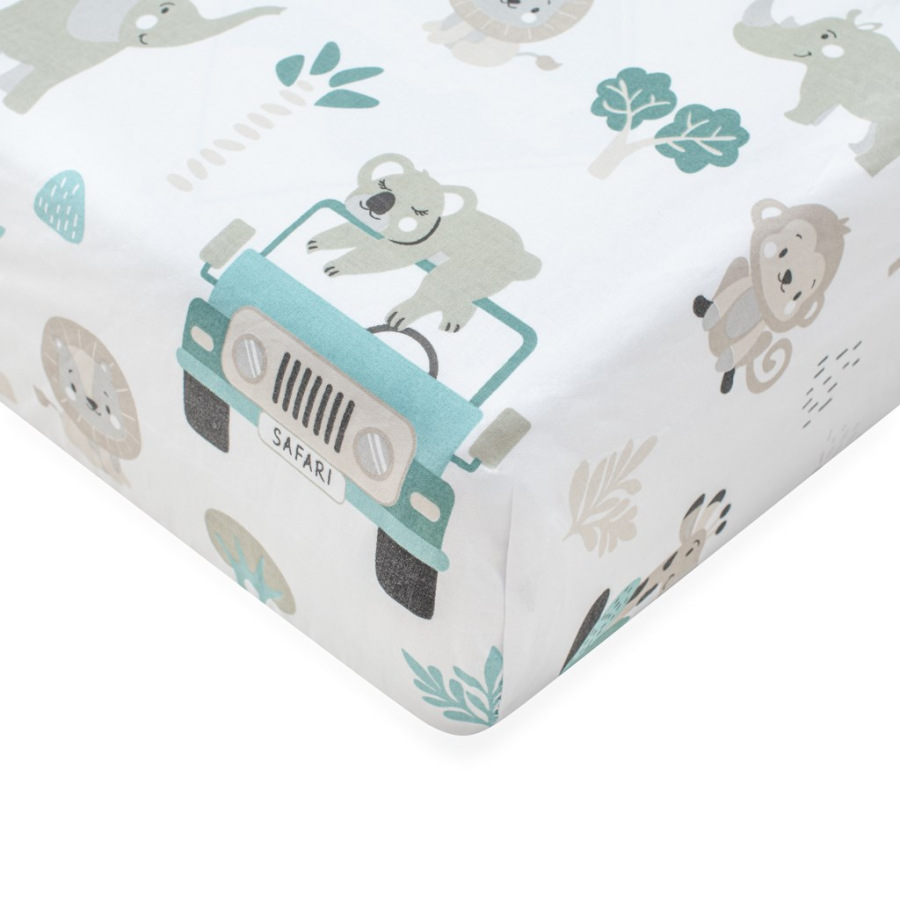 Bavlnené prestieradlo do postieľky New Baby Safari II 120x60 cm