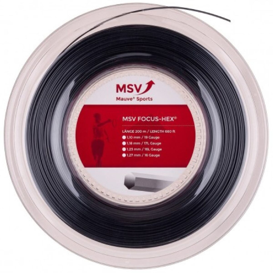 Focus HEX tenisový výplet 200 m čierna