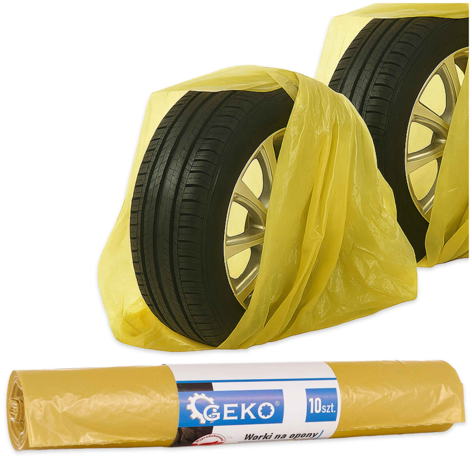Vrecia na pneumatiky 100x100 cm, žlté, rolka 10ks, GEKO