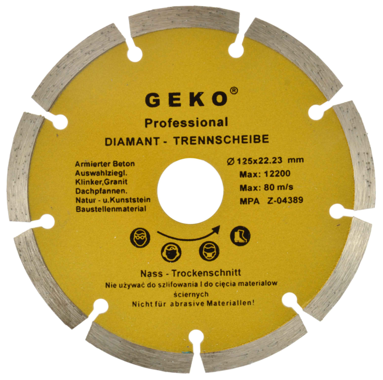 Diamantový kotúč segmentový 125 x 22 x 2 mm, GEKO