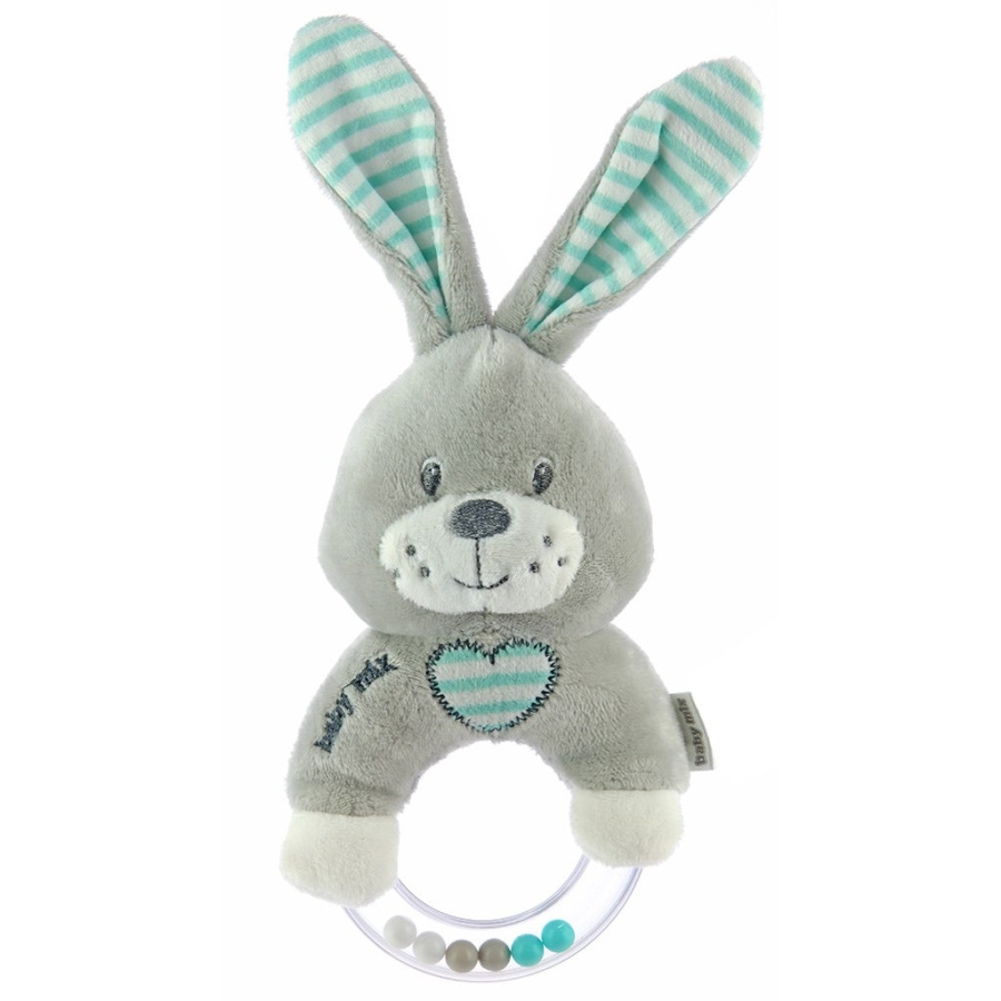 Detská plyšová hrkálka Baby Mix králik mätový