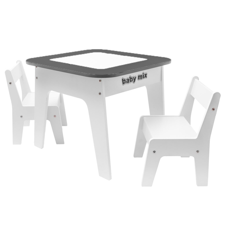 Detský stôl a stolička Baby mix Leaf Grey