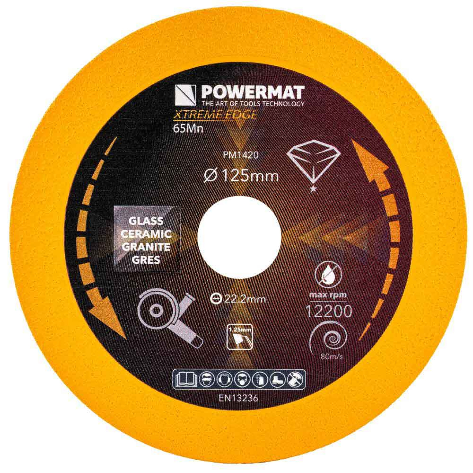 Diamantový kotúč 125 mm na sklo, POWERMAT