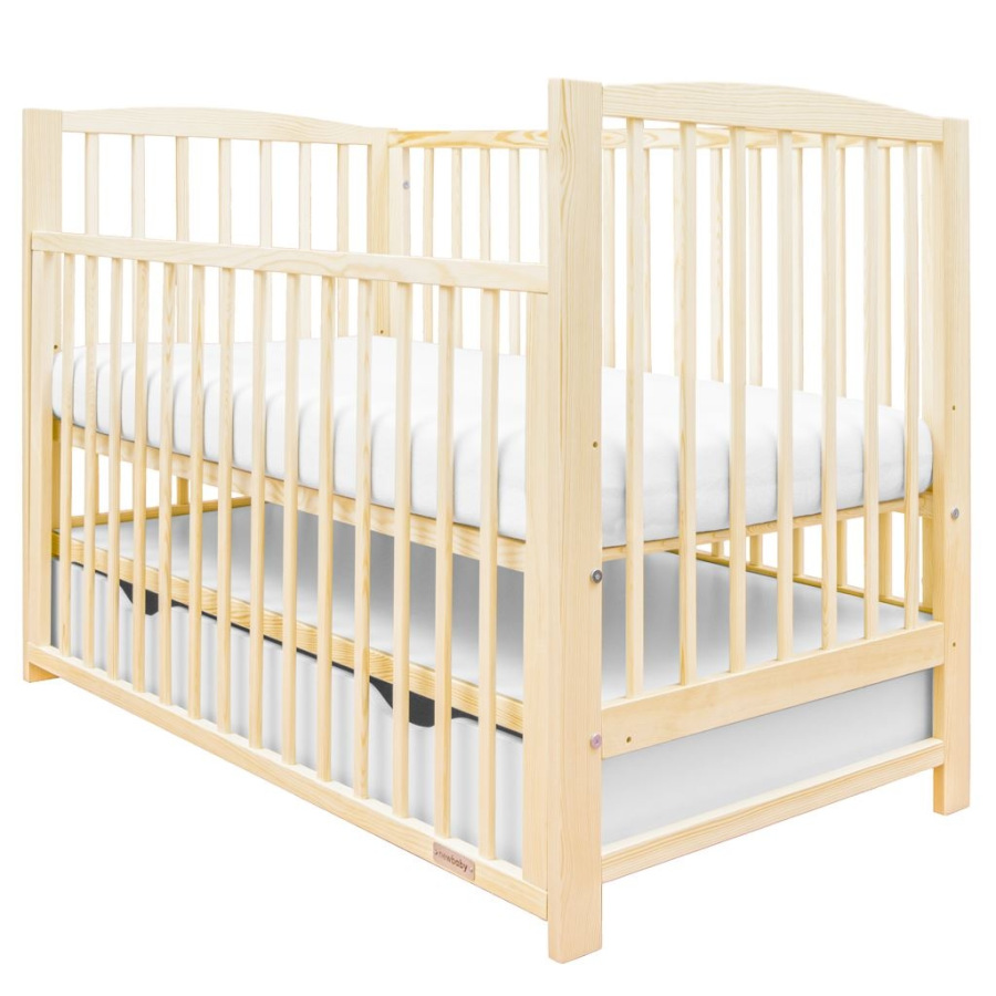 Detská postieľka New Baby LILLY so sťahovacou bočnicou a šuplíkom prírodná