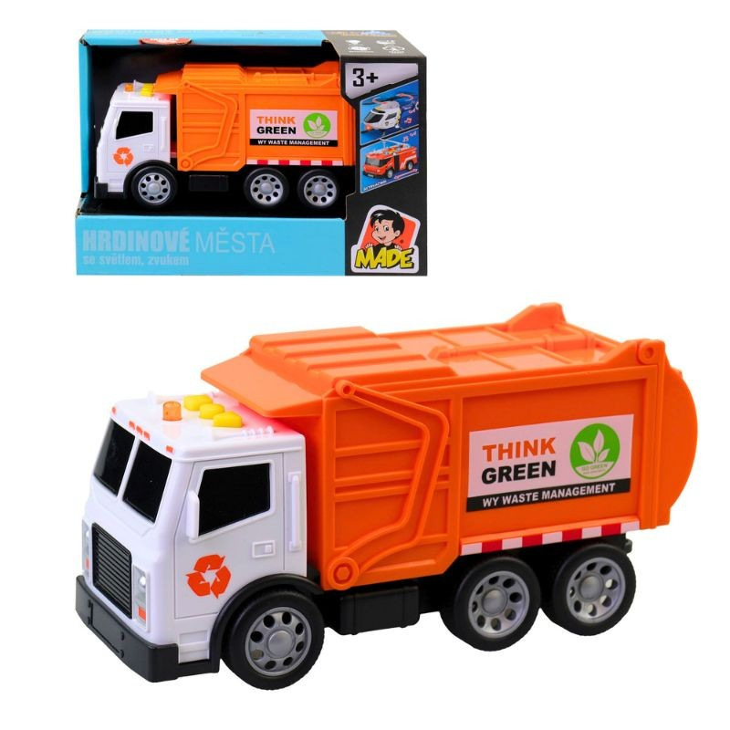 Smetiarske auto so zvukom a svetlom