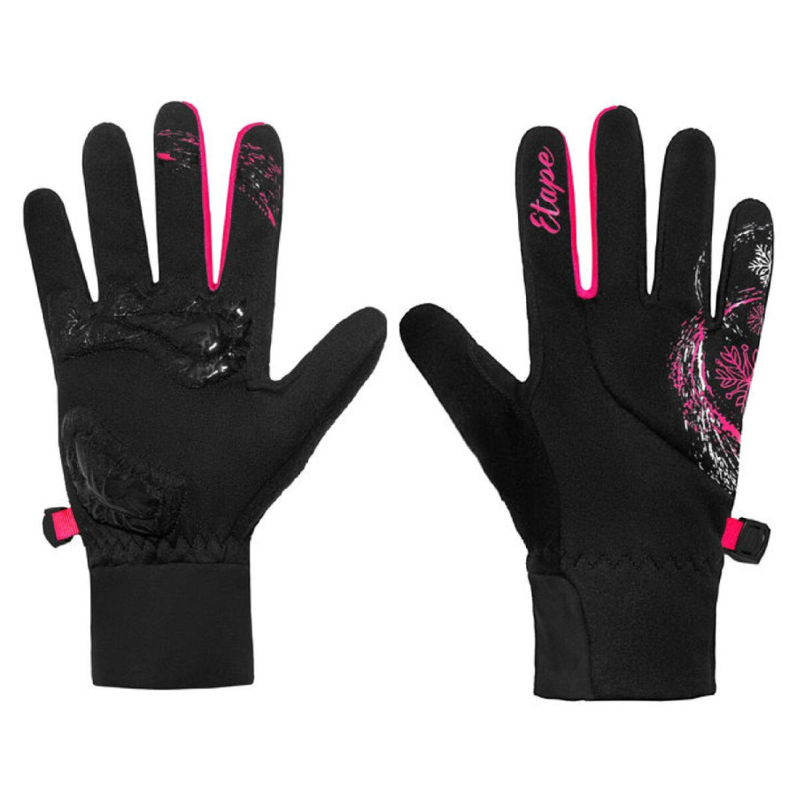 Puzzle detské rukavice čierna-ružová