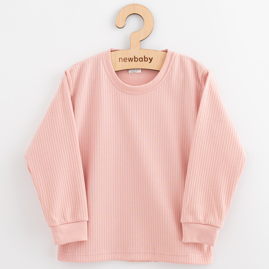 Detske bavlnené tričko s dlhým rukávom New Baby Kindergarten pudrovo ružové 116 (5-6 rokov)