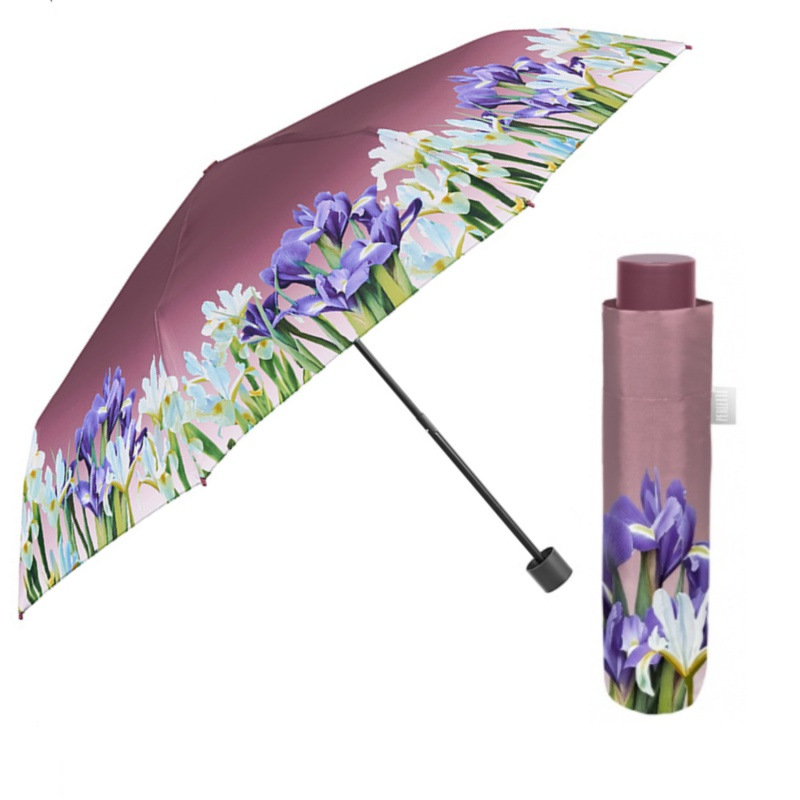 Dámsky mini manuálny dáždnik Perletti Time Flowers – fialový, 26491