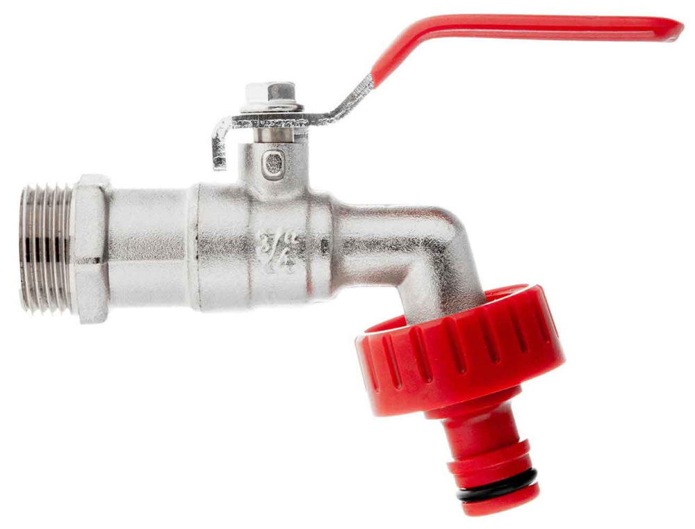 Guľový ventil 3/4", závit 1" s plastovou 1/2" rýchlospojkou, GEKO