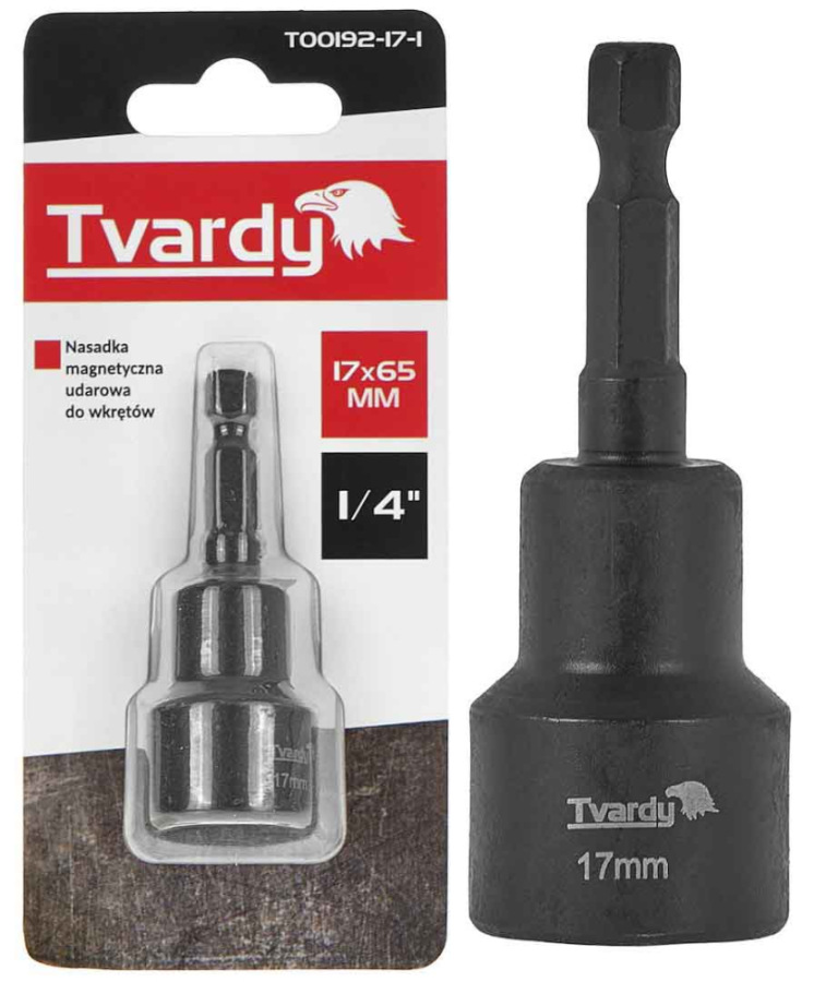 Adaptér úderový 1/4" 6 hran magnetický 17 x 48 mm, TVARDY