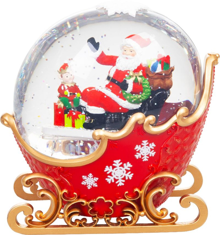 Dekorácia MagicHome Vianoce, Sane, Snežítko, LED teplá biela, 3xAAA, 16,8x11x19,5 cm 1