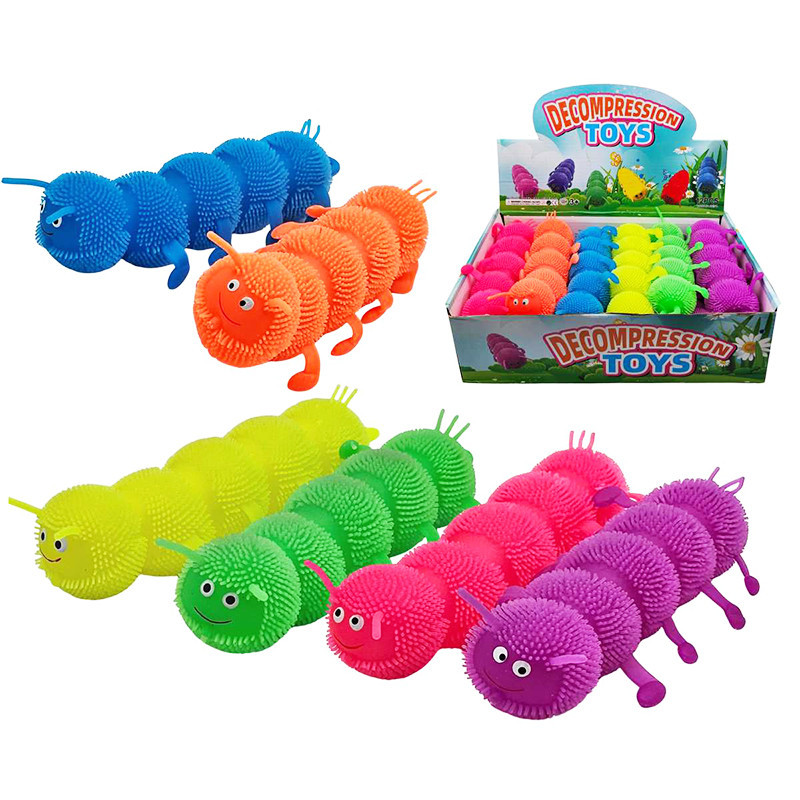 Stláčacia jednofarebná stonožka so svetlom, 20cm