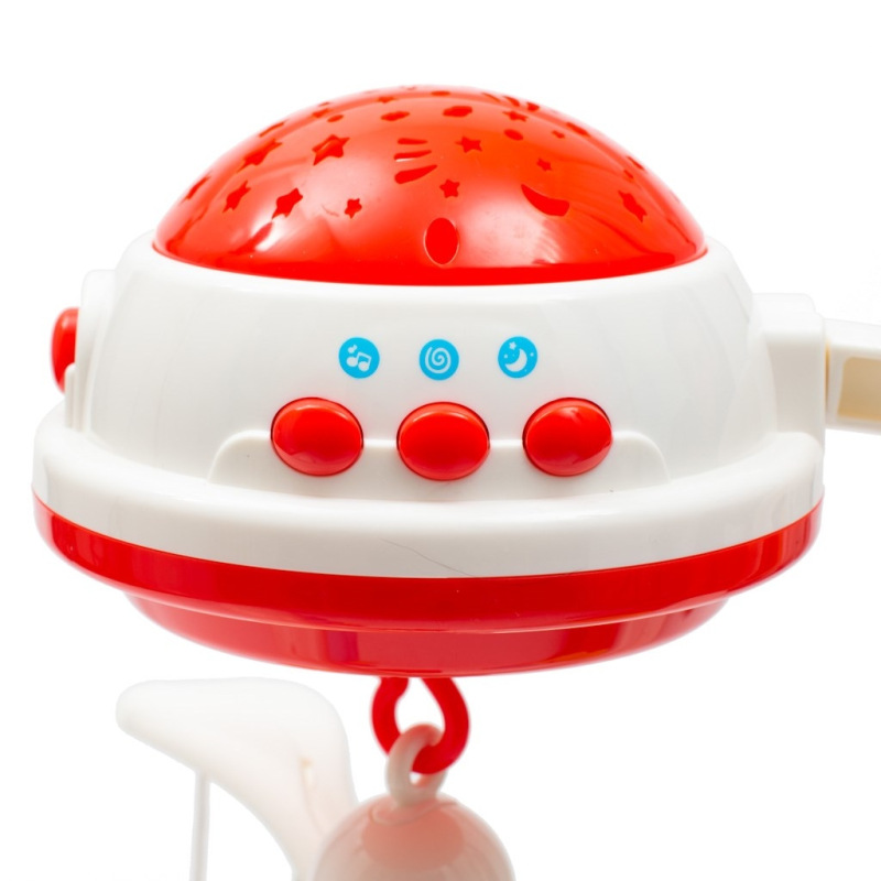 Kolotoč nad postieľku so svetelným projektorom Baby Mix červený 5