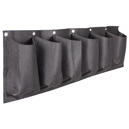 Horizontal Grow Bag 6 textilné kvetináče na stenu čierna