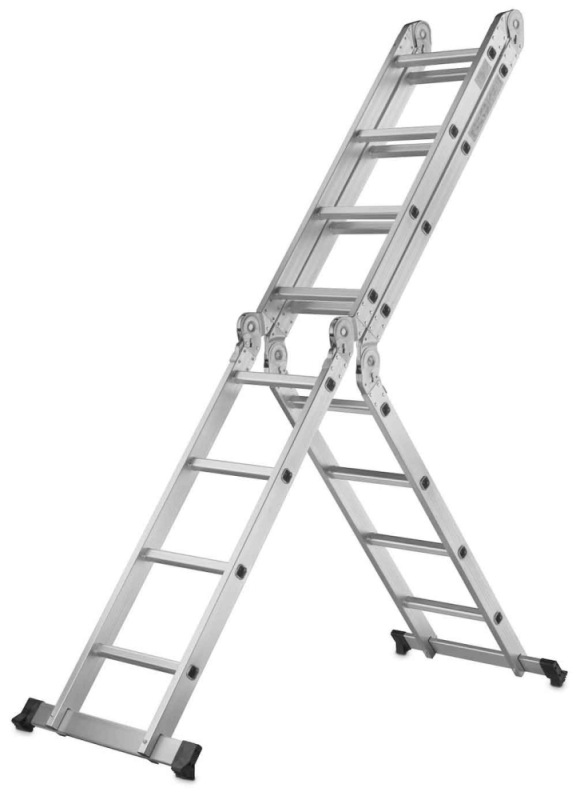 Rebrík štvordielny kĺbový 4 x 4 priečok, 470 cm, 12,2 kg, GEKO 4