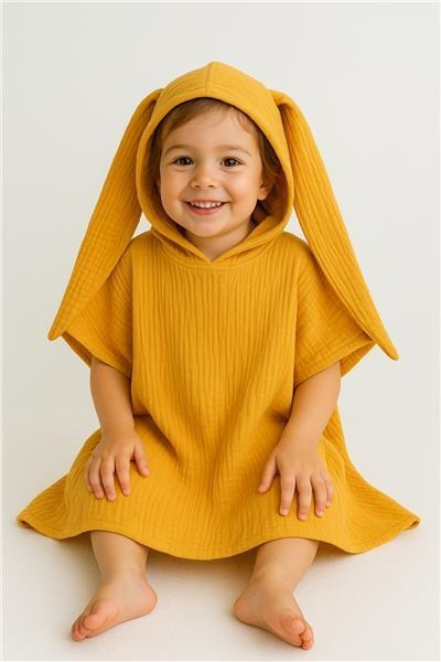 Detské mušelínové pončo New Baby Feeling mint 80 cm M 2