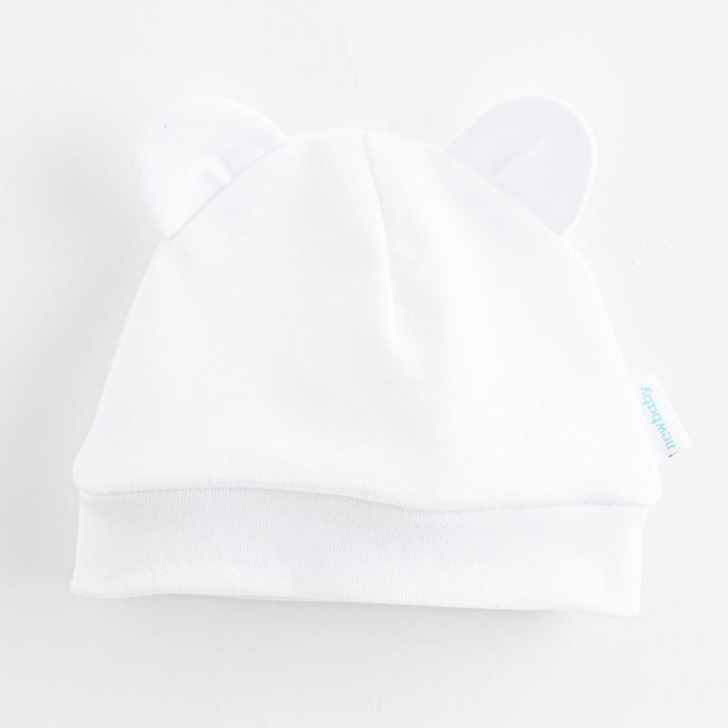 Dojčenská bavlnená čiapočka New Baby Kids biela 56 (0-3m)