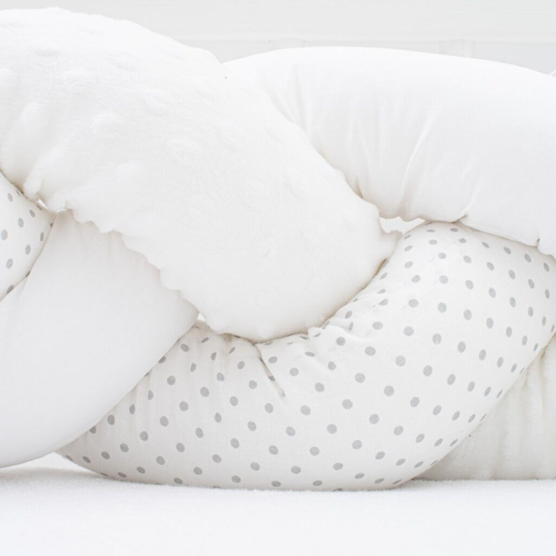 Ochranný mantinel do postieľky vrkoč New Baby Minka a Bodky sivý 4