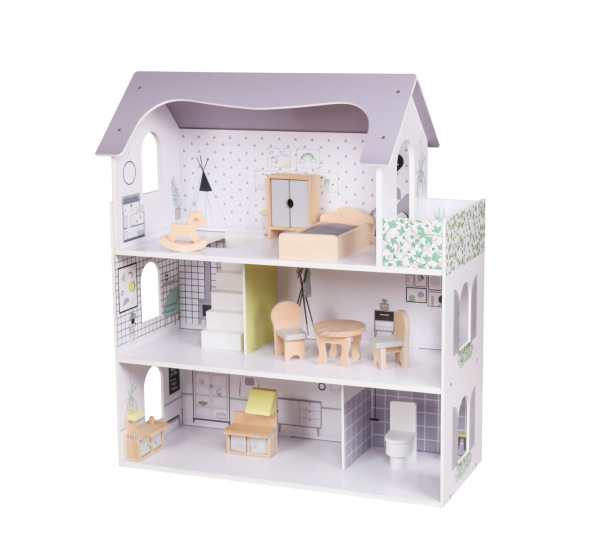 Drevený domček pre bábiky Rose Montessori Baby Mix