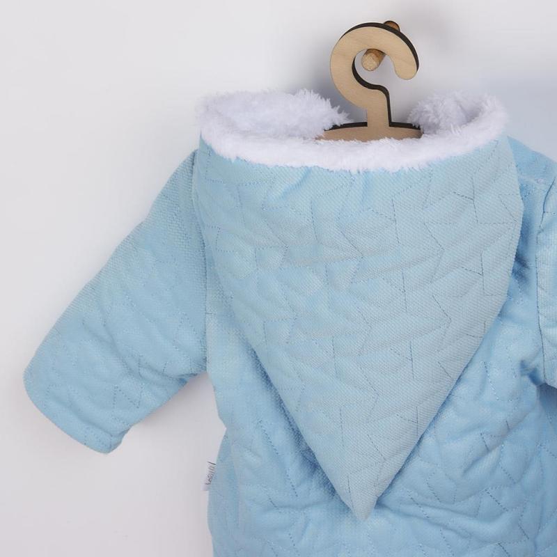 Zimný dojčenský kabátik s čiapočkou Nicol Kids Winter modrý 68 (4-6m)