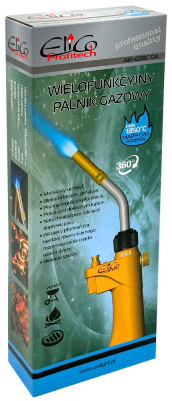 Plynový horák na kartuše MAPP, 1350°C, ELICO 2