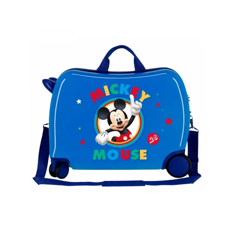 Detský cestovný kufor na kolieskach / odrážadlo MICKEY MOUSE Circle Blue, 2039821 3