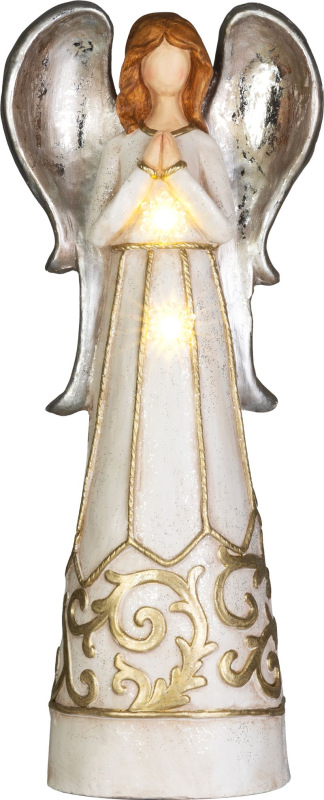 Dekorácia MagicHome Vianoce, Anjel, 2xLED teplá biela, 3xAA, 27,5x19x67cm